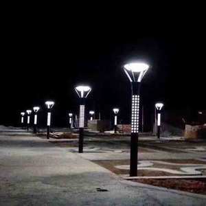 Modern <b>LED</b> Outdoor Garden <b>Light</b> Post 2700K Soft Warm White IP66 Iron Body <b>Motion</b> <b>Sensor</b> Solar Powered 10-Year Warranty - Product Image 1