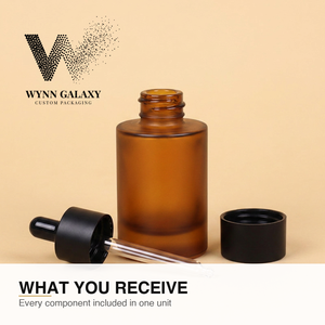 Amber Glass <b>Dropper</b> <b>Bottle</b> Ribbed Textured Grip Anti Slip Wet Hand Bathroom Shower Safe Packaging Container Knurled Supplier - Product Image 4
