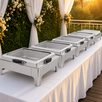 Edelstahl Chafing Dish Buffet-Wärmer Elektrischer Chafer mit Automatischer Temperaturregelung für Hochzeit Hotel Restaurant