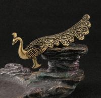 Ornements Artisanaux en Laiton Imitation Paon Antique, Artisanat de Sculpture en Alliage de Cuivre Ancien et Divers