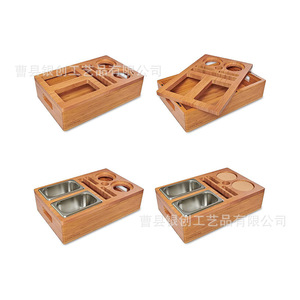 Wooden Compartmentalized <b>Storage</b> <b>Tray</b> With 4-7 Sections Rectangle Shape For Snack Fruit Dessert Serving Living Room Use - Product Image 3