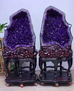 Vente en gros de géodes de cathédrale d'améthyste naturelle de grande taille, pierres rondes taillées en cristal pour la décoration de la maison et la géomancie - Product Image 1