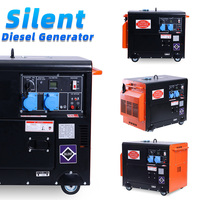 Generador Diésel Silencioso de 5kW 10kW con Arranque Eléctrico Monofásico 220V 380V, Generador de Energía de Respaldo Industrial para Uso Doméstico y en Fábricas