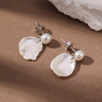 Boucles d'oreilles pendantes en perles de culture d'eau douce faites à la main, assorties à des perles baroques, pour femmes, vente en gros