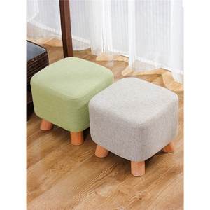 Tabouret carré moderne avec poche de rangement, ottoman pour la maison, pieds en bois massif, options multicolores pour repose-pieds de canapé de salon - Product Image 2