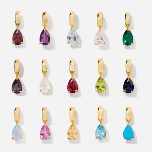 LUCKYJIU Fabricant de bijoux personnalisés, pendentifs <span class=keywords><strong>en</strong></span> forme de larme <span class=keywords><strong>en</strong></span> acier inoxydable plaqué or 18 carats, résistant à l'eau et à la ternissure, avec pierres de naissance - Product Image 3