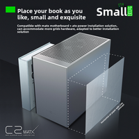Boîtier blanc pour mini ordinateur de jeu C2 MATX tout aluminium de qualité supérieure avec alimentation ATX latérale transparente et carte graphique à prise directe