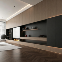 Muebles de TV de Lujo Directo de Fábrica, Mueble de TV Moderno de Madera con Almacenamiento Funcional para Proyectos de Hogar de Primera Calidad