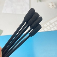 10 bastoncillos de 125mm de longitud total, bastoncillo de espuma, Color negro completo, herramientas especiales para impresora de inyección de tinta, limpieza de automóviles, ancho de espuma de 9mm