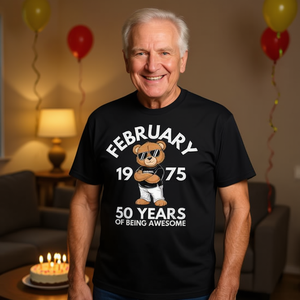 Février 1975 50 ans T-shirt génial, cadeau d'anniversaire pour hommes - Product Image 3