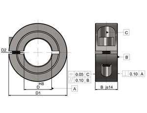 <span class=keywords><strong>Collier</strong></span> <span class=keywords><strong>de</strong></span> verrouillage d'arbre <span class=keywords><strong>de</strong></span> <span class=keywords><strong>serrage</strong></span> rapide Semi-fendu en acier inoxydable 304 usiné CNC selon vos dessins - Product Image 2