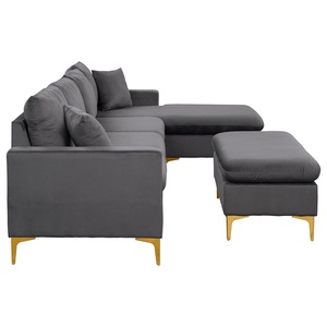 Sofá Moderno y Elegante en Forma de L, Tapizado en Terciopelo, para Sala de Estar - Product Image 4