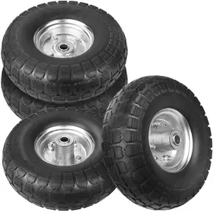 Chinese Wholesale 10 Inch Flat Free Tire 3.50-4 Wagon Cart Wheel