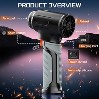Ventilateur Turbo Portable Rechargeable Jarvis, Souffleur d'Air Multifonctionnel, Outil de Nettoyage de Voiture, Dépoussiéreur Violent, Sèche-Cheveux