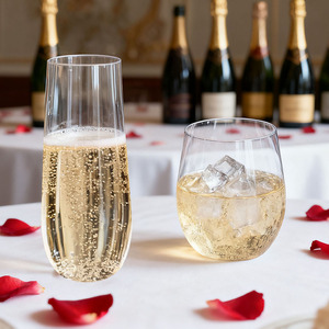 Bpa-free 9oz stemless Sâm banh kính mịn vành Cocktail Pet rõ ràng nhựa không thể phá vỡ drinkware ly cho quán bar đám cưới - Product Image 5