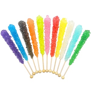Sucettes en gros multicolores en forme de bâtonnets de cristal, agitateurs de thé et de café, sucettes aux fruits aromatisées aux cristaux de sucre candi - Product Image 3