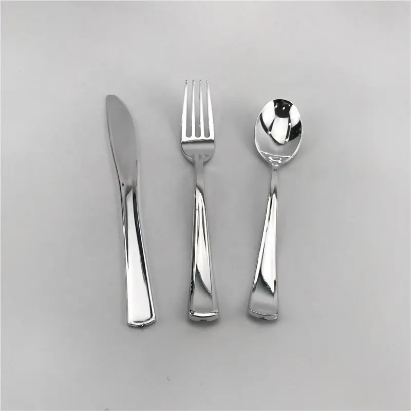 Plastic Gold Tableware Dinnerware Combo Disposable Plates Cutlery Cups Napkin