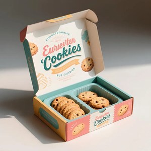 맞춤형 식품 등급 골판지 상자 케이크 비스킷 도넛 및 마카롱용 엠보싱 산업 포장 - Product Image 5