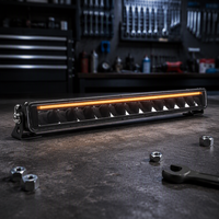 Nouvelle barre lumineuse LED fine de 20 pouces avec DRL blanc ambre et feux de route, design incurvé, étanche IP68, 15500LM pour camion, tout-terrain, 4x4