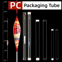 Tube d'emballage PC transparent avec couvercle pour flotteurs de pêche, disponible en usine pour exposition