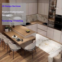 Ensemble de meubles de cuisine compact pour projets d'appartements aux EAU : mini-meuble sous comptoir et meuble de cuisine compact avec évier