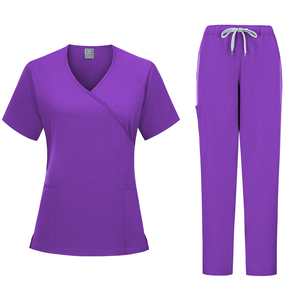 Uniformes de trabajo de médico de hospital esmerilado para mujer al por mayor, uniformes unisex multicolores médicos quirúrgicos enfermera - Product Image 3