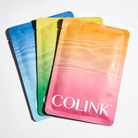 Sachet d'emballage pour masque facial en aluminium dégradé de couleur, avec logo personnalisé, étanche, à trois soudures latérales, pochette cosmétique pour soins de la peau