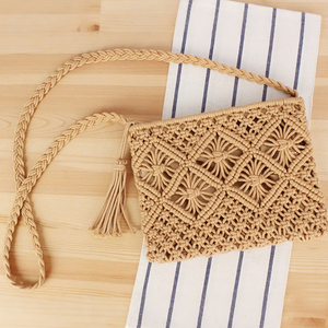 Sac bandoulière en coton crocheté fait main avec sangle réglable, sac tricoté fait main pour femmes, sacs à bandoulière pour femmes - Product Image 1