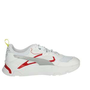 Puma Men's Basketball Style Sneakers <b>White</b> Red Mesh <b>Lace</b>-up Breathable All Seasons - Product Image 4