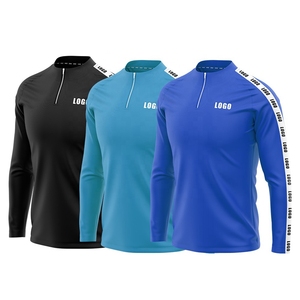 Nueva chaqueta de entrenamiento de fútbol de poliéster personalizada de manga larga de diseño de moda para hombres chaqueta deportiva con media cremallera - Product Image 1