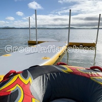 Plateforme flottante verte pour bateau, plateforme de loisirs et de natation, antidérapante