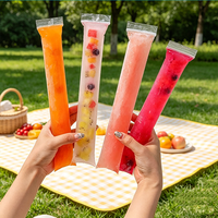 Sacs à glaces jetables en plastique PE de qualité alimentaire, écologiques, avec fermeture éclair, moules à glaces DIY pour smoothies aux fruits, jus, yaourt