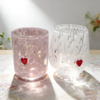 Verre à boire unique en son genre, soufflé à la main, avec un design d'icônes 3D, verre artistique pour jus et whisky