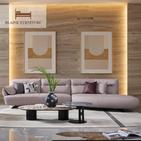 BLAINE Original 211 Modernes Ecksofa Echtes Leder Massivholzrahmen Schaumstoffgefüllt Villa Wohnzimmer Sofa-Set