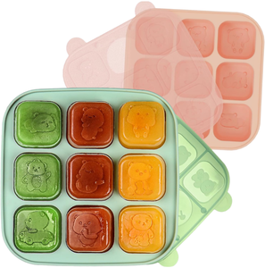 Bpa Free Eco-Friendly Silicone Square Shape Ice Cube <b>Mold</b> 9 Cavities Lid Non-Toxic Food Grade <b>Hand</b> Wash Only Tray for Cake - Product Image 1