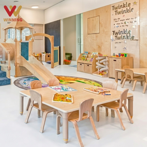 Ensemble de meubles Montessori pour maternelle, table et chaises en bois en gros pour maternelles, garderies, crèches et écoles maternelles - Product Image 1