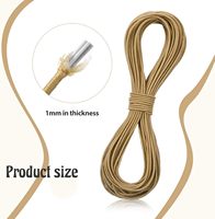 Cordon élastique torsadé à 3 brins, multicolore, perlé, recouvert, 1 mm, en caoutchouc haute ténacité, pour la fabrication de bijoux, la couture, extensible