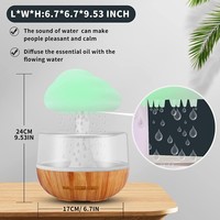 Humidificateur à Bruit Blanc avec Nuage de Champignon Arc-en-ciel et Gouttes de Pluie, Diffuseur d'Arômes Alimenté par USB et Veilleuse pour le Sommeil, pour la Maison et les Hôtels YS
