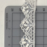 Dentelle en polyester respirant 100 % brodée sur mesure avec bordure en dentelle de lait pour accessoires de couture et sacs
