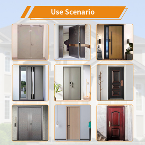 Porta d'<span class=keywords><strong>Ingresso</strong></span> Moderna in Alluminio e Acciaio, Porta di Sicurezza Esterna Pivotante per Casa - Product Image 5