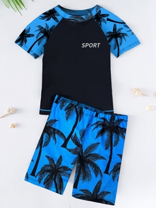 ชุดว่ายน้ำเด็กผู้ชาย 8-16 ปี แบบกำหนดเอง ผู้ผลิตชุดกันแดด เสื้อพร้อมกางเกงขาสั้น ชุดว่ายน้ำสำหรับชายหาด สระว่ายน้ำ วันหยุด ว่ายน้ำ เล่นเซิร์ฟ - Product Image 3