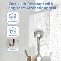 Ganchos Adhesivos de Plástico Resistentes Sin Perforación, Ecológicos, Sin Marcas, para Colgar Ropa en la Pared del Baño, Color Blanco Pintado
