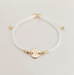 Inspire jewelry custom engrave charm bracelet Initial Bracelet Cord Bracelet Personalized Mothers Day Mom Gift