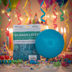 Globos de Látex Party Love de 25 cm, Redondos, Azul Cielo, para Decoración de Cumpleaños - Product Image 2
