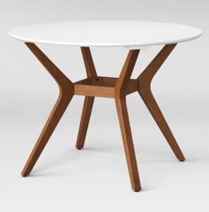 Elegante Tavolo da Pranzo Moderno con Piano in Marmo e Base in Metallo Nero, Tavolo d'Appoggio con <span class=keywords><strong>Dimensioni</strong></span> Personalizzabili per <span class=keywords><strong>Soggiorno</strong></span> e Caffè - Product Image 1