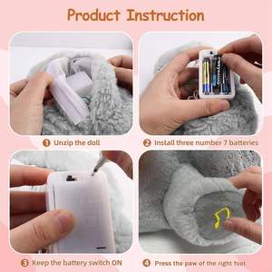 畅销音响机器，带音乐灯和新生儿呼吸运动婴儿玩具舒缓依偎大象便携式毛绒 - Product Image 3