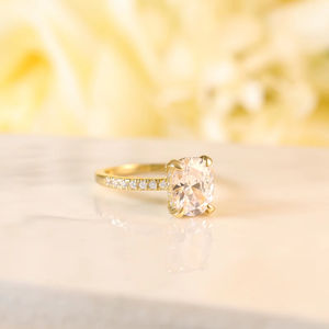 خواتم خطوبة كلاسيكية من الفضة الإسترلينية 3ct خواتم خطوبة بيضاوية مكعبة من الزركونيا الملونة خواتم وعد عصرية خواتم زفاف للنساء - Product Image 5