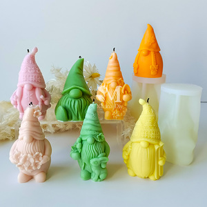 J10-315 Christmas Oldman Aroma <b>Candle</b> Silicone <b>Mold</b> DIY Faceless Dwarf Plaster Ornaments Decorations Abrasives - Product Image 1