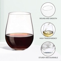 Ensemble de verres à vin sans pied classiques en acrylique incassable de luxe réutilisables et sans danger pour les aliments, personnalisés, 280/380/450 ml