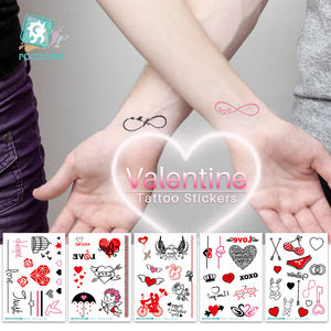 Autocollants de <span class=keywords><strong>tatouage</strong></span> temporaire imperméables, autocollants en forme de cœur pour la Saint-Valentin, autocollants décoratifs pour enfants, femmes et hommes - Product Image 3